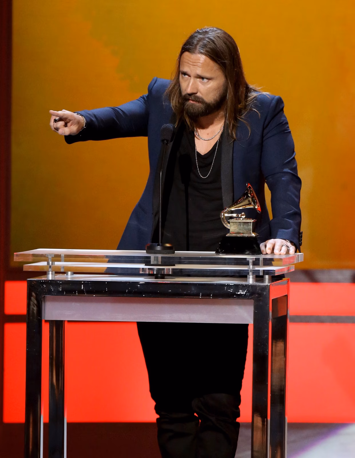 Max Martin accepting a Grammy award
