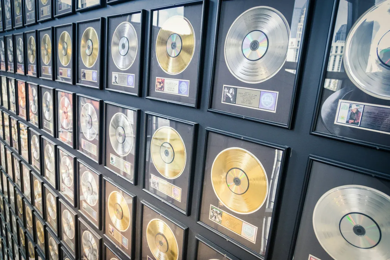Recognition plaques representing playlist success