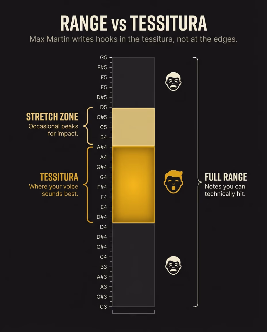 Range vs tessitura diagram