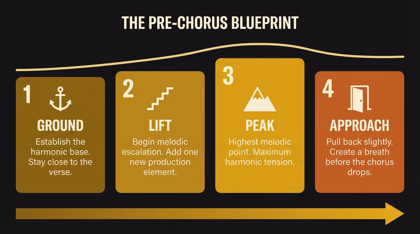 The pre-chorus blueprint showing the four phases